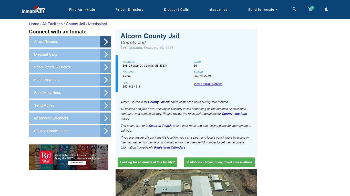 Alcorn County Jail - Inmate Locator - Corinth, MS